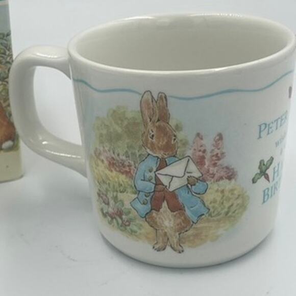 Vintage 1996 Wedgwood Peter Rabbit Happy Birthday Mini Coffee Mug New In Box - Picture 4 of 7